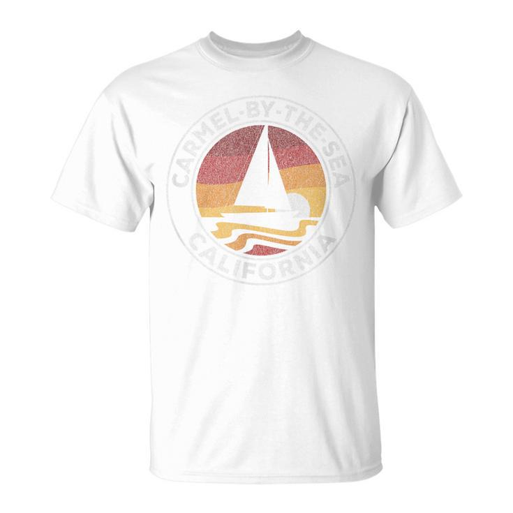 カーメルバイ・ザ・シー カリフォルニア ヴィンテージ ヨット 70年代 レトロ 太陽 Tシャツ