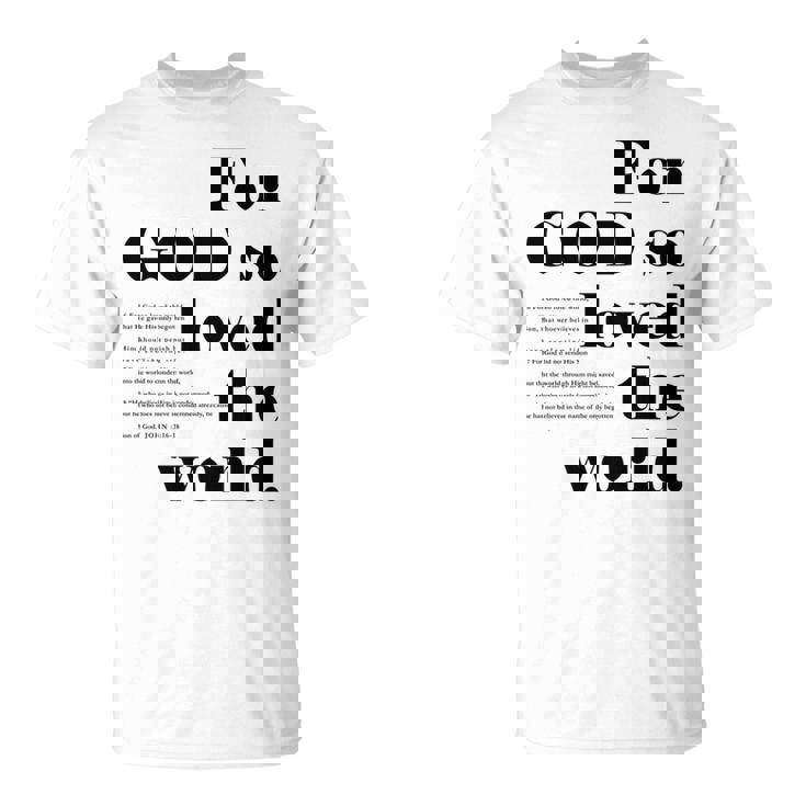 クリスチャン ジョン 3 16 18 Godo Loved The World 聖書の一節 長袖tシャツ Tシャツ