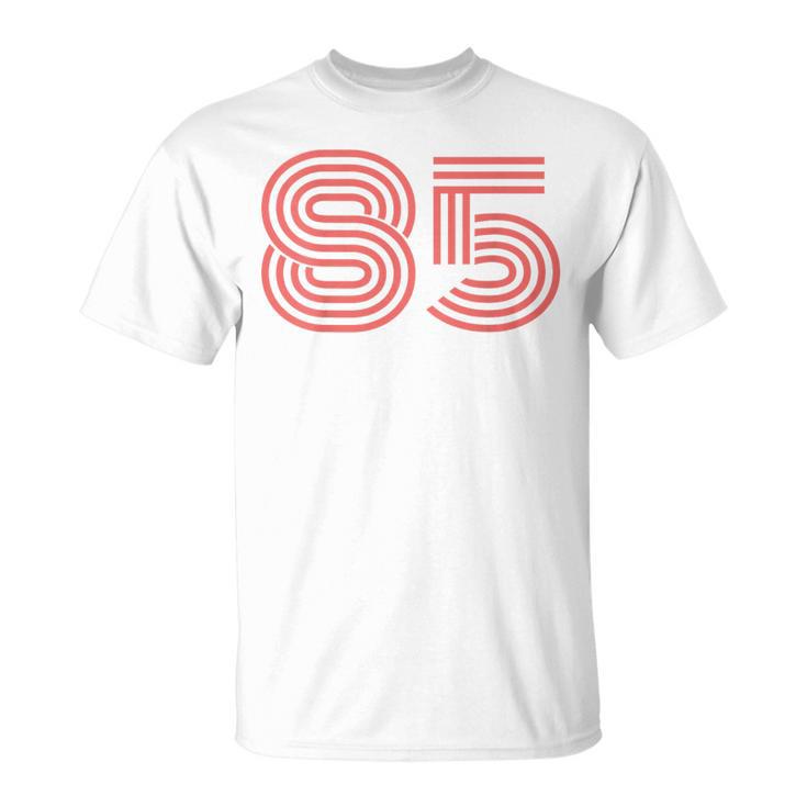クールなレトロなレタリングジャージ、背番号85 1985 Tシャツ