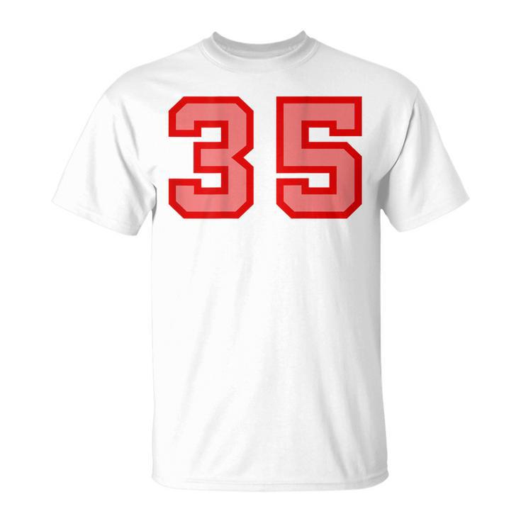 クールなレトロなレタリングジャージバックナンバー35 Thirtyfive Tシャツ