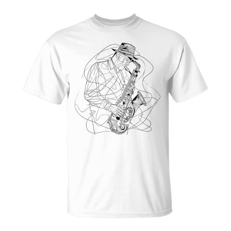 サックス・ガイ・スケッチ・ジャズ・ミュージック Tシャツ