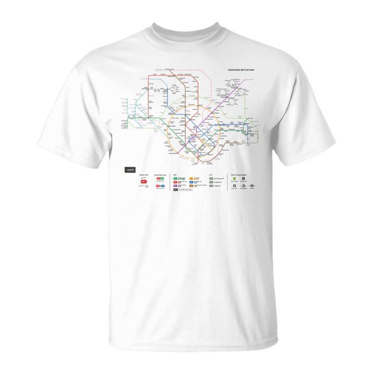 シンガポール鉄道メトロ郊外鉄道 – お土産ルートマップ Tシャツ