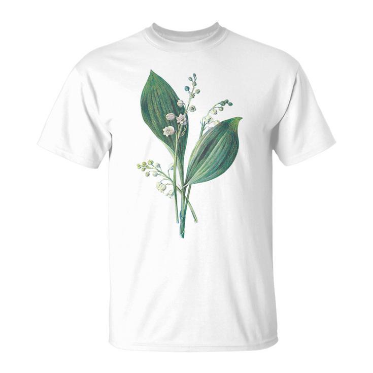 スズラン植物アートペインティングtシャツ Tシャツ
