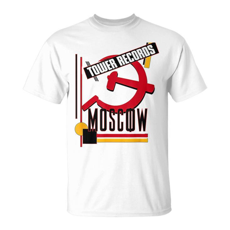 タワーレコード モスクワ レトロ ヴィンテージ 音楽 Tシャツ
