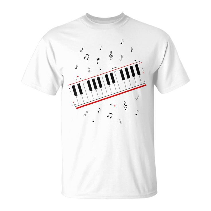 ピアノ ビート キーボード 音符 ミュージシャン ピアノ レッスン Tシャツ