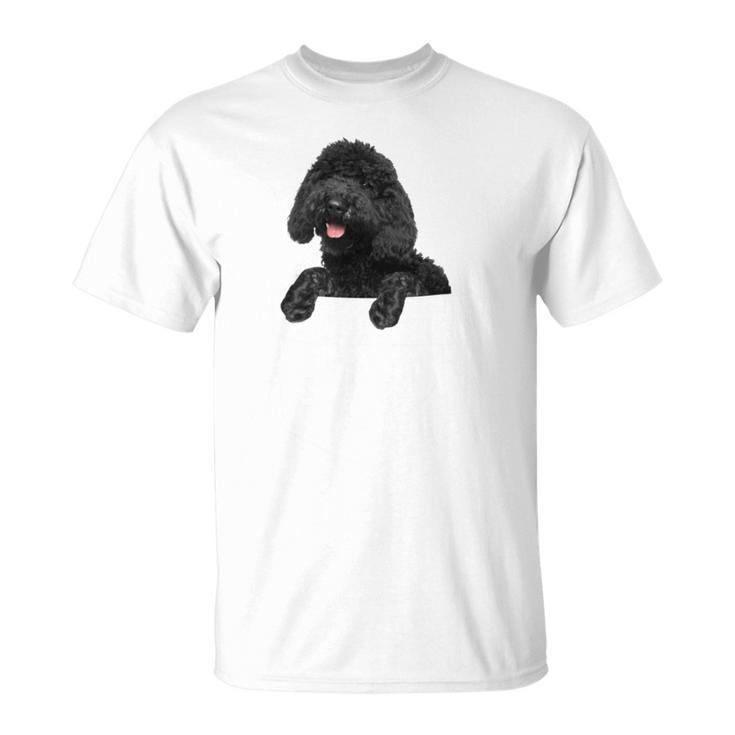 ブラックラブラドゥードル ポケット入り ラブラドゥードル犬愛好家 長袖tシャツ Tシャツ