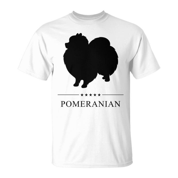 ポメラニアンブラックシルエット 長袖tシャツ Tシャツ