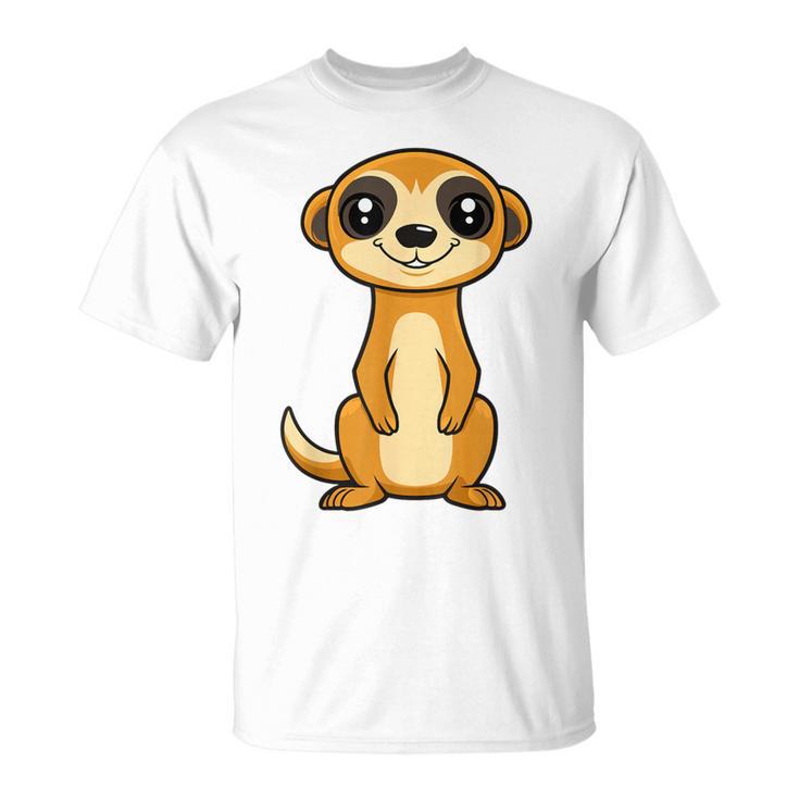 ミニマリストのミーアキャット 動物 シンプルでかわいいミーアキャット Tシャツ