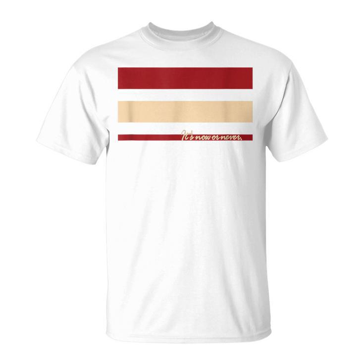 メッセージ付 やるなら今 三本線 Tシャツ