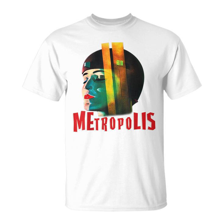 メトロポリス レトロムービーポスターデザインf Tシャツ