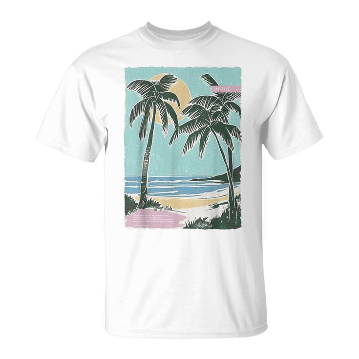 ヤシの木 ヤシの木 ビーチ 海 太陽 休暇 休暇 夏 Tシャツ