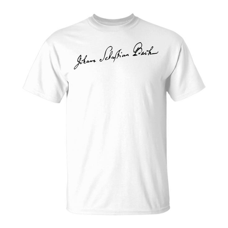 ヨハン・セバスティアン・バッハのサイン。 Tシャツ