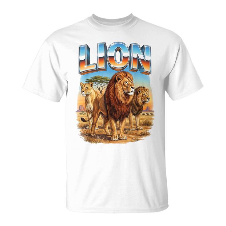 ライオン ヴィンテージ 70年代 90年代 レトロ ライオン アフリカ 動物好き Tシャツ