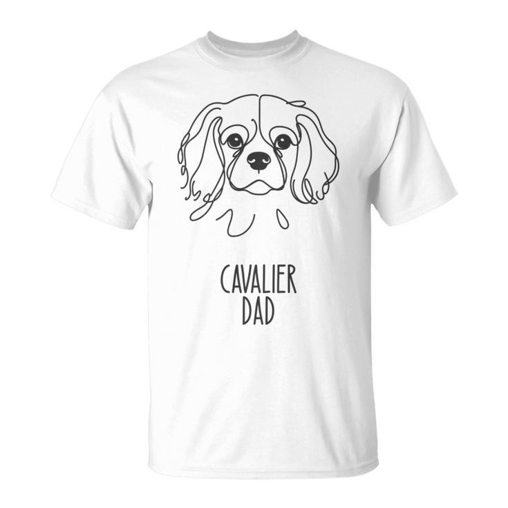 ラインアートベストドッグダッドメンズ-キャバリア 長袖tシャツ Tシャツ