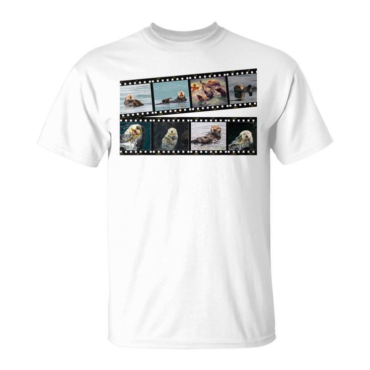 ラッコ フィルムストリップ 写真 フォト コラージュ Tシャツ