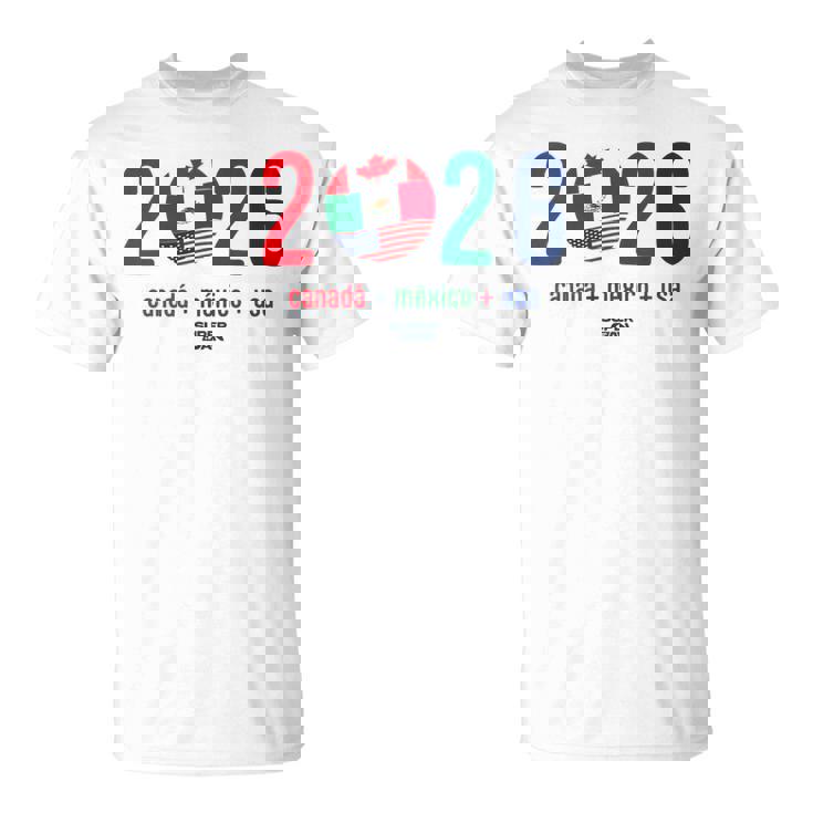 ワールドカップ2026開催国サッカーデザイン Tシャツ