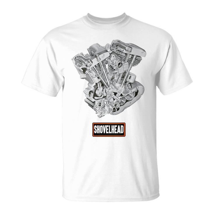 ヴィンテージ Hd オートバイtwin ショベルヘッド エンジン クラシック バイカー Tシャツ