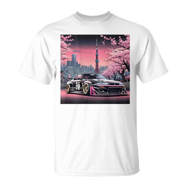 ヴィンテージ Jdm 日本伝説 ドリフト レースカー 東京 背面 Tシャツ