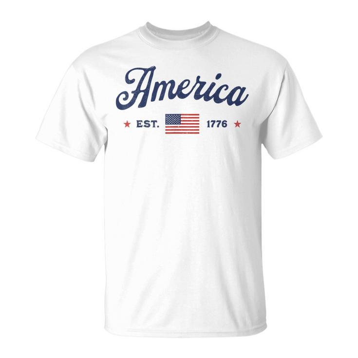 ヴィンテージ アメリカ国旗 Usa 4Th Of July American Flag Patriotic Tシャツ