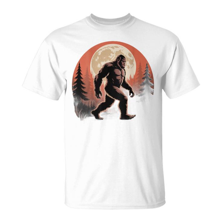 バックプリント ヴィンテージ レトロ ビッグフット 月 ビッグフット Tシャツ