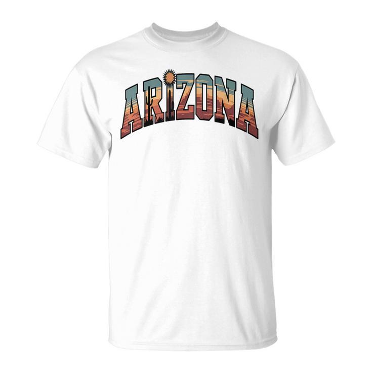 ヴィンテージアリゾナtシャツ レトロな砂漠のサグアロサボテン Tシャツ
