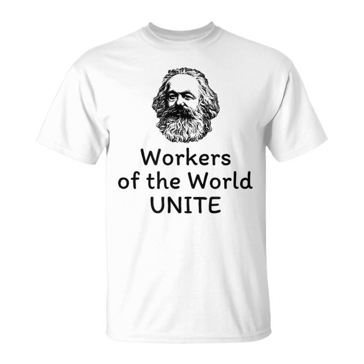世界労働者たち団結 共産主義マニフェスト カール・マルクス Tシャツ