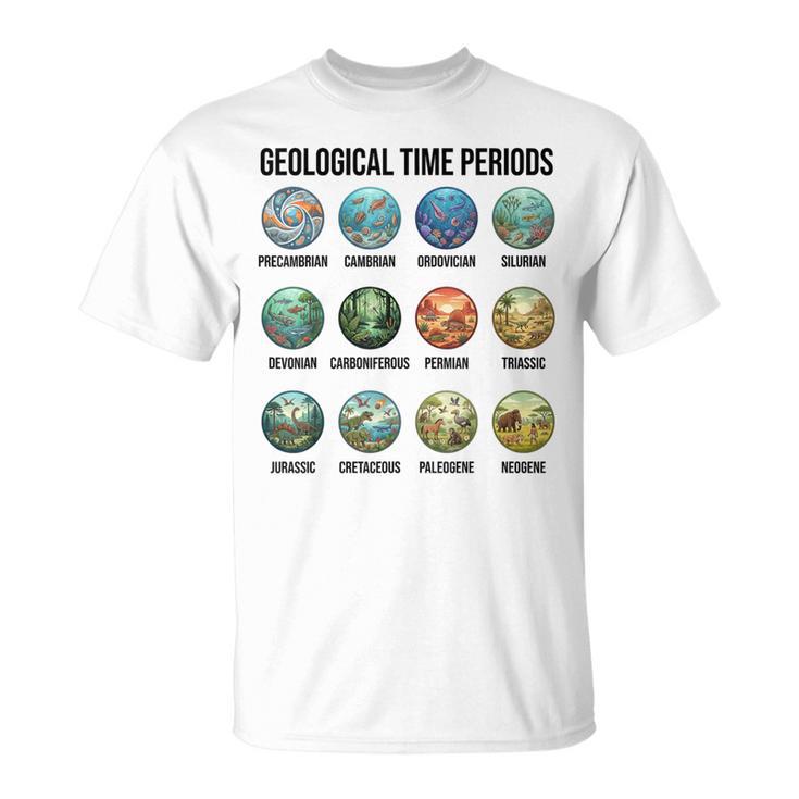 地質時代チャート古生物学・地球史 Tシャツ