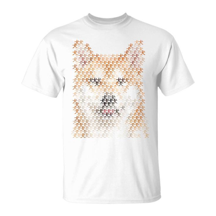 文字絵 柴犬 Tシャツ