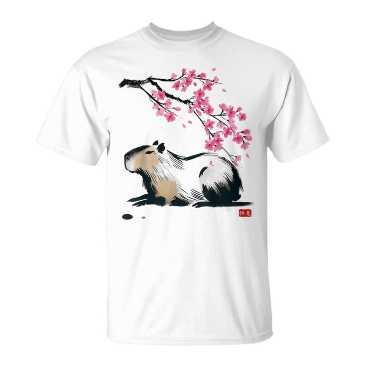 日本のカピバラ・桜美的カピバラ Tシャツ