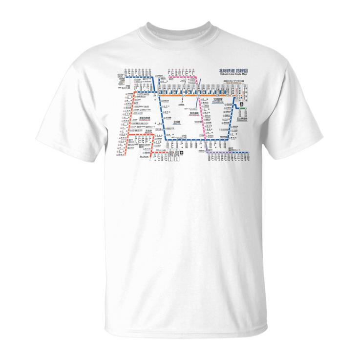 東京日本電車線鉄道おみやげ路線図 Tシャツ