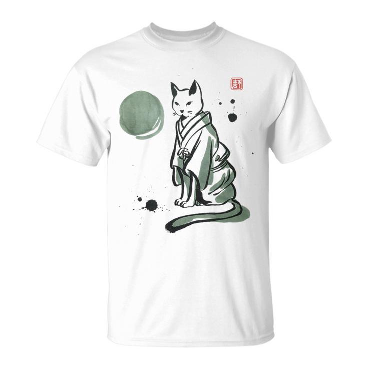 猫 和 着物 日本 伝統 ママ パパ キッズ Tシャツ