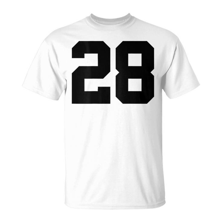 番号28 背面 スポーツチームジャージ番号 Tシャツ