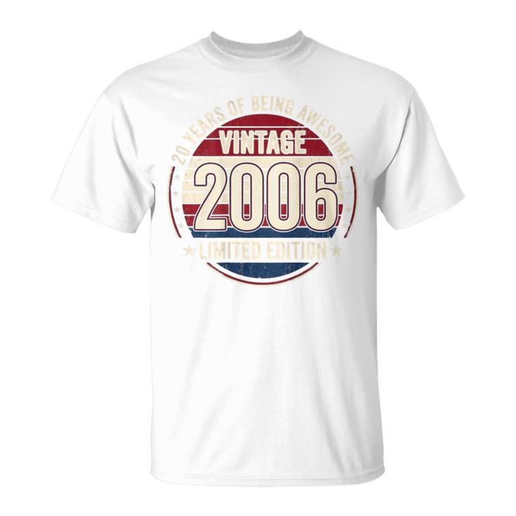 裏面 ヴィンテージ 20 誕生日 デコレーション メンズ 20歳 2006 20歳 Tシャツ