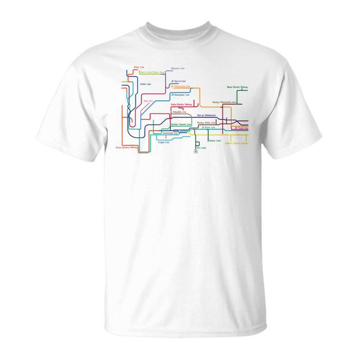 路線図 兵庫 神戸 地下鉄 電車 デザイン Tシャツ