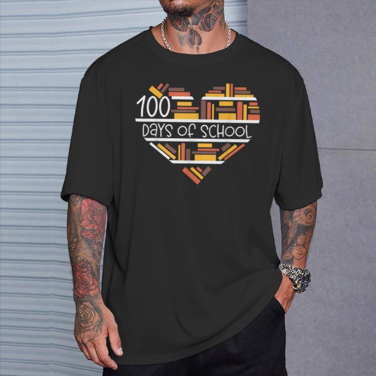 100 Days Of School Books Reading Lover 100th Day Of School T-Shirt Gifts for Him
