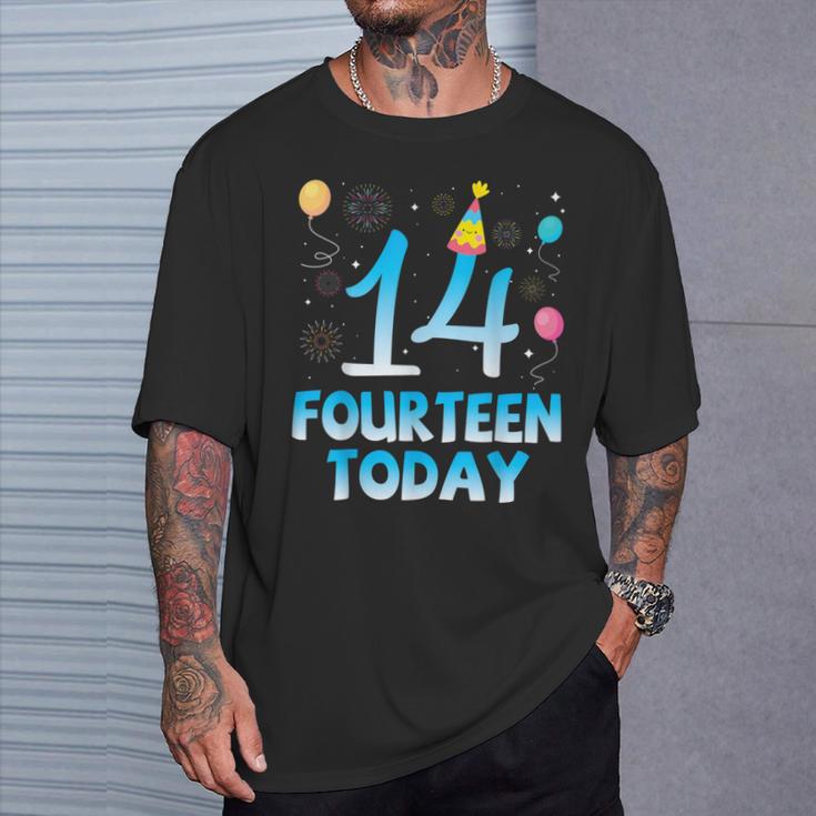 14歳今日私にお誕生日おめでとう彼彼女の息子娘 Tシャツ 彼への贈り物