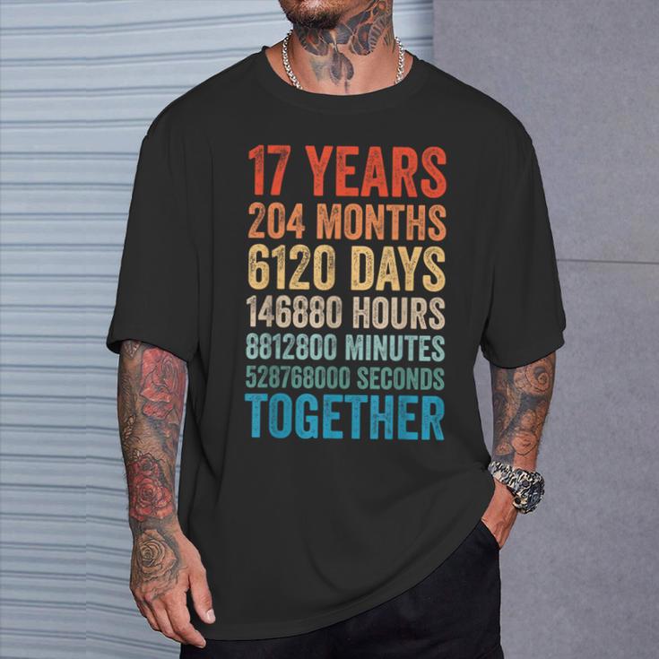 17年目の記念日 彼 彼女 カップル 17回目の結婚 Tシャツ 彼への贈り物
