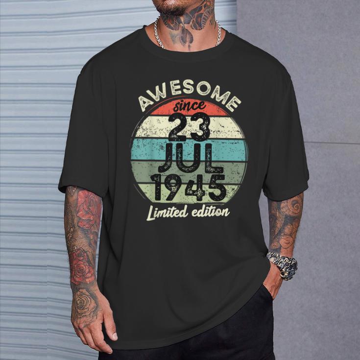1945年7月23日 80歳の誕生日 80歳 2025年 誕生日 Tシャツ 彼への贈り物