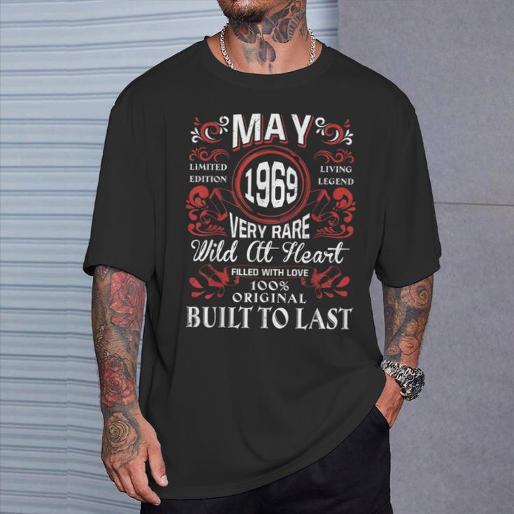 1969年5月 誕生日 ヴィンテージ ラベル デコレーション レトロ 誕生日 Tシャツ 彼への贈り物