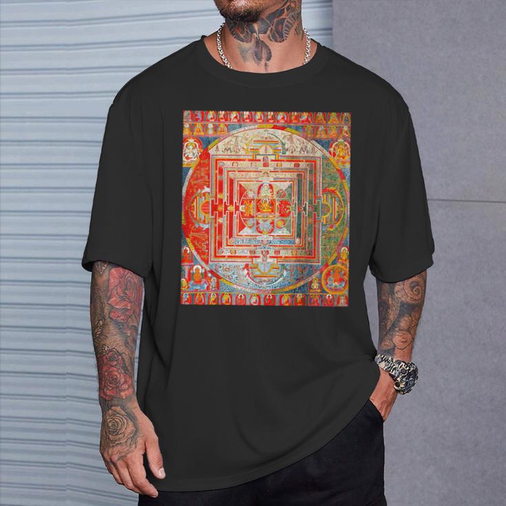 43神曼荼羅 仏教 スピリチュアル タンカ 芸術 仏教 Tシャツ 彼への贈り物