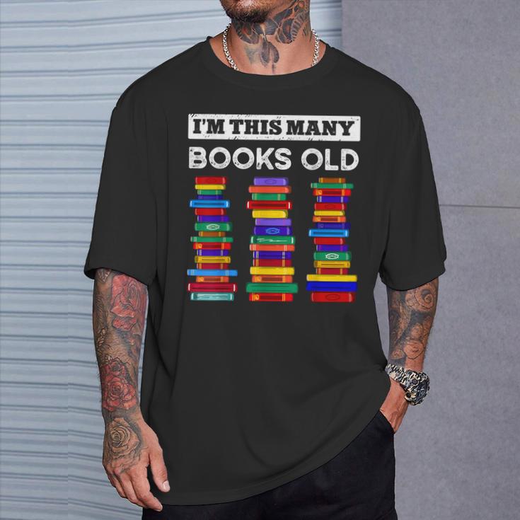 50th Birthday I'm This Many Books Old 50 Years Old Bookworm T-Shirt Gifts for Him