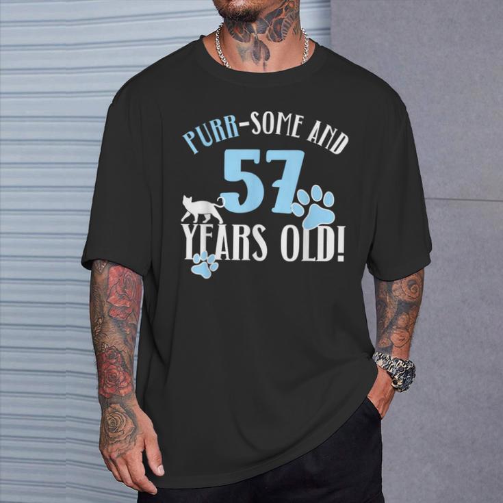 57歳の誕生日 57歳 猫 ママ 猫好き 誕生日 Tシャツ 彼への贈り物