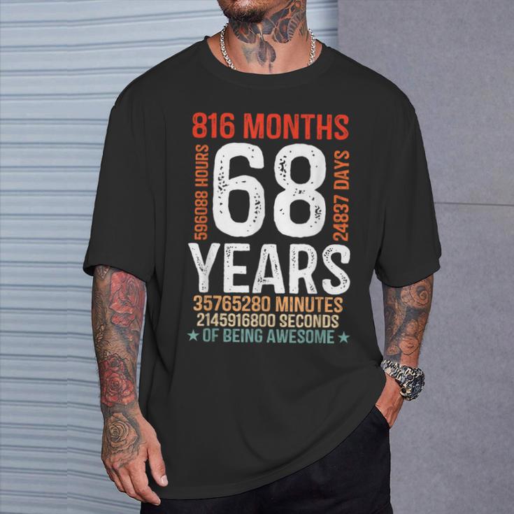 68歳の誕生日プレゼント 68歳 816ヶ月 レトロ ヴィンテージ Tシャツ 彼への贈り物