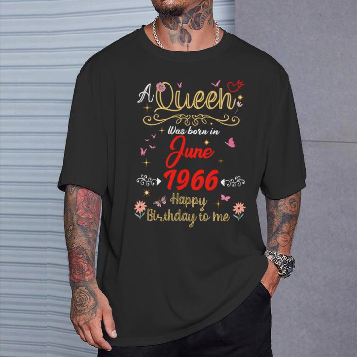 6月の誕生日 クイーン 1966年6月より6月の女の子 長袖tシャツ Tシャツ 彼への贈り物