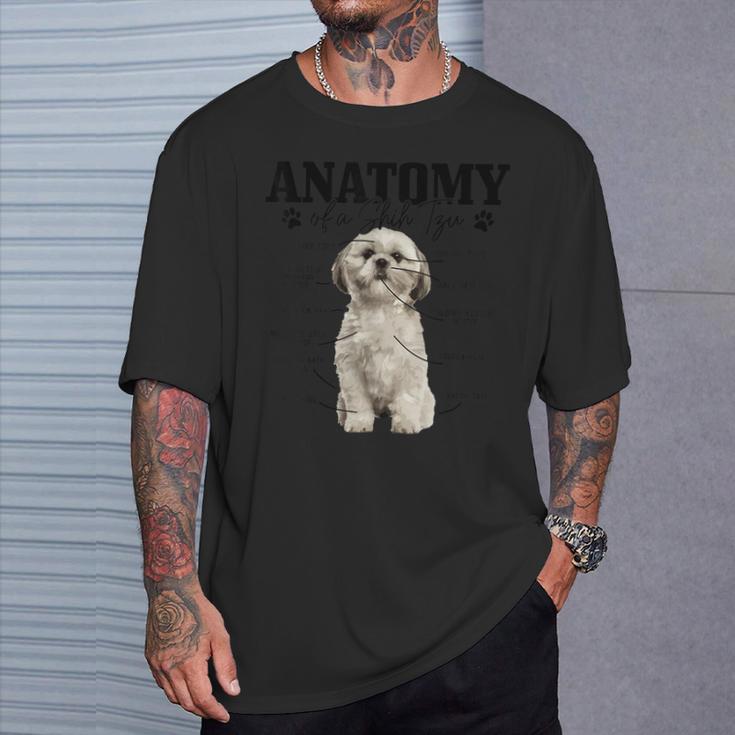 Anatomia Di Unhih Tzu Cane Divertente Carino Pitbull Mamma Pitbull Papà Maglietta Regalos para él