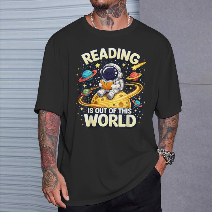 Astronaut Reading Book Lover Space For Men Women Kid T-Shirt Gifts for Him