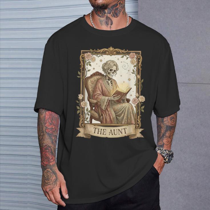 The Aunt Tarot Card Women Skeleton Aunty Book Lover T-Shirt Gifts for Him