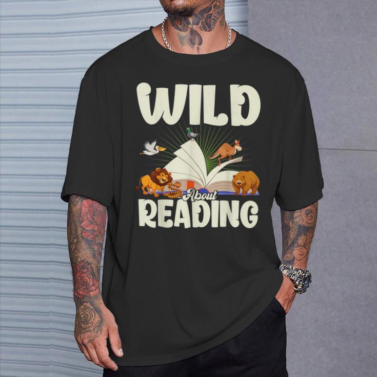 Avid Readers Bookworms Book Lovers Wild About Reading Lovers T-Shirt Gifts for Him
