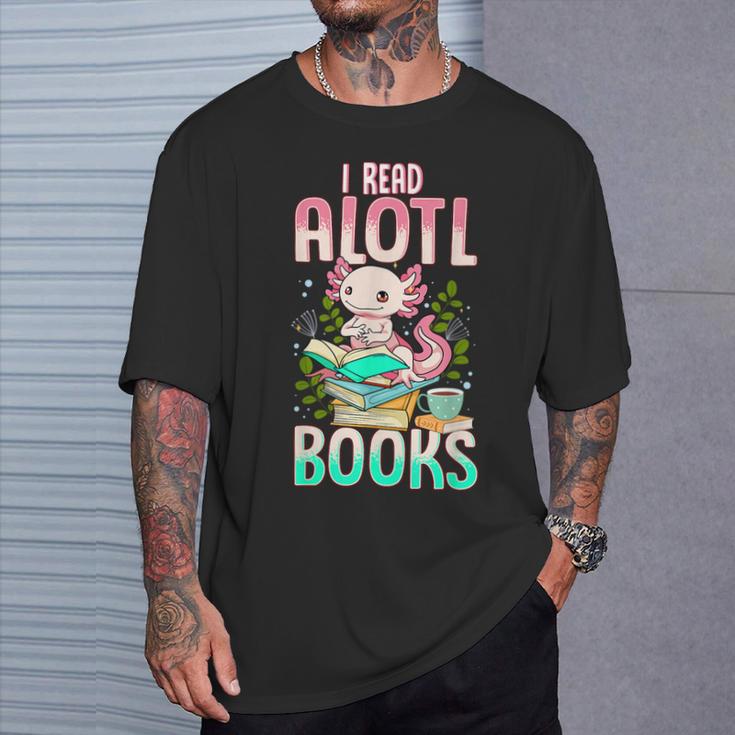 Axolotl Shirts For Girls Book Lover Cute I Read Alotl Books T-Shirt Gifts for Him