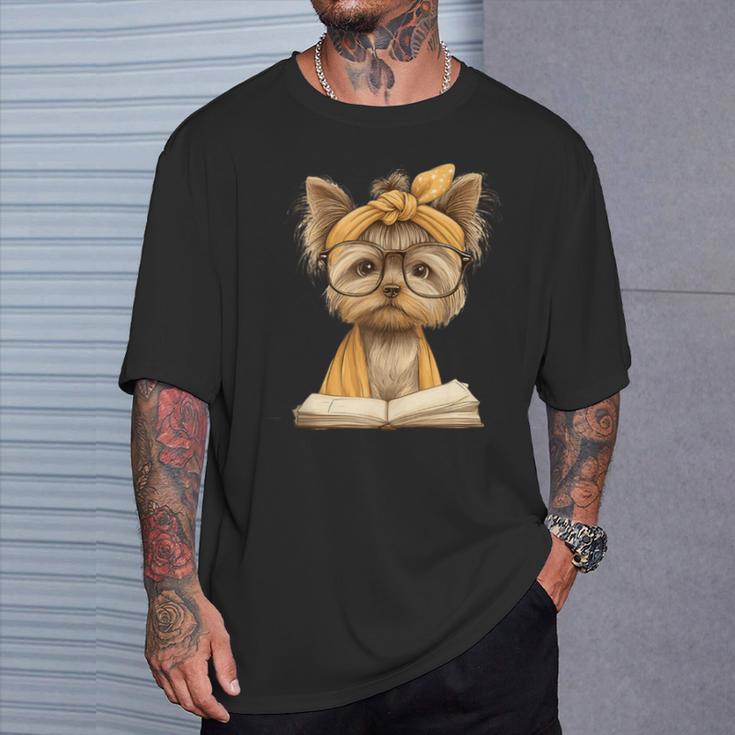 Baby Tiger Open Book Reading Graphic Portrait Round Glasses T-Shirt Gifts for Him